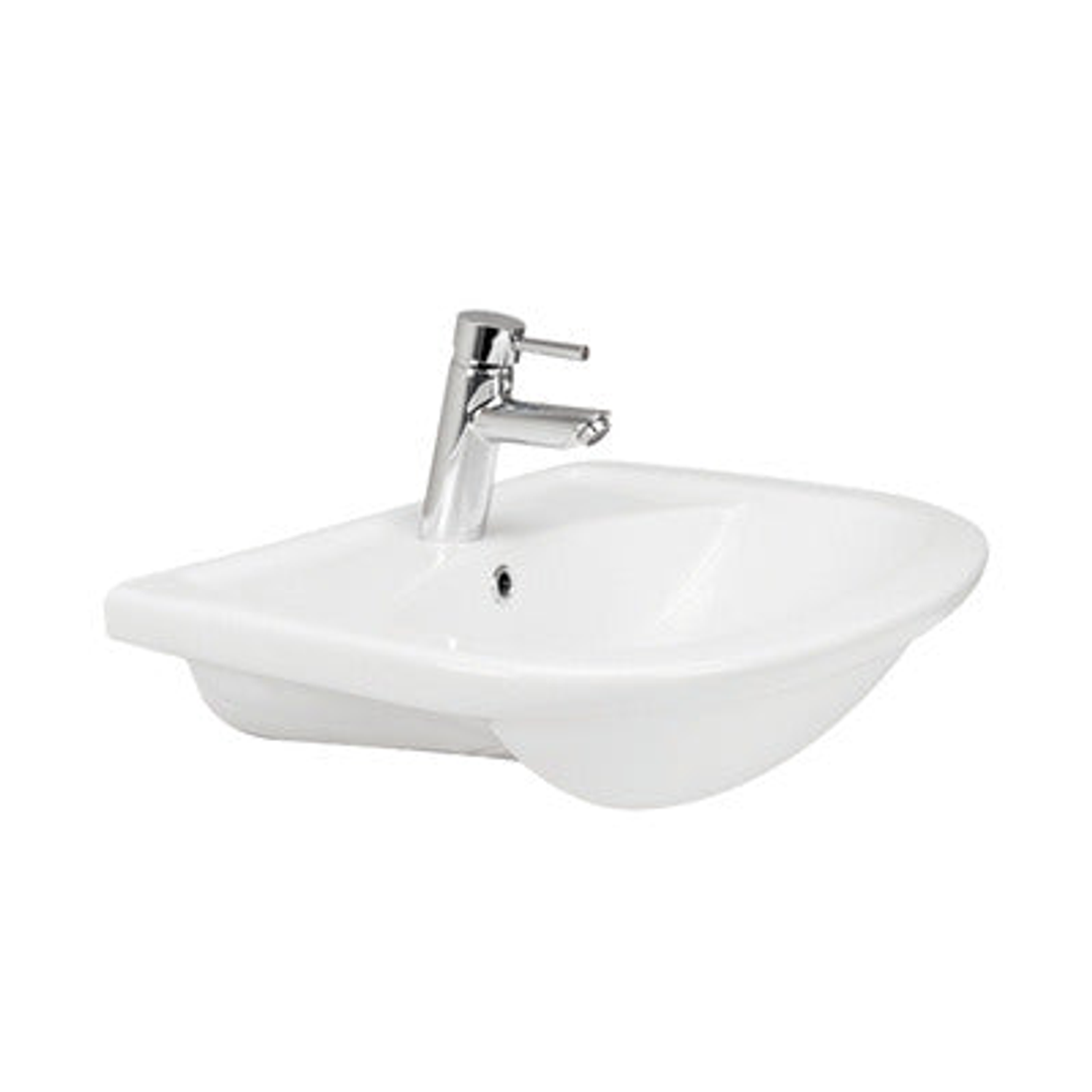 Argent Azure Semi Recessed Basin 545 X 470mm White  1Th