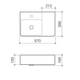 Caroma Cube Ext. Wall Basin L/H Shelf 570mm X 395mm 1 Tap Hole Whit