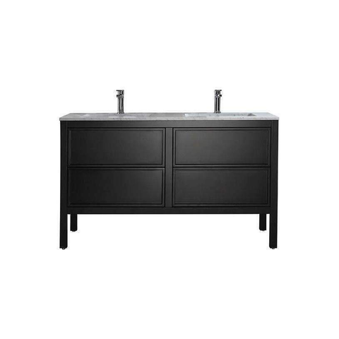 Parisi Arrivo Vanity Matt Black Cabinet & Wash Basin Ar-1400-Mb