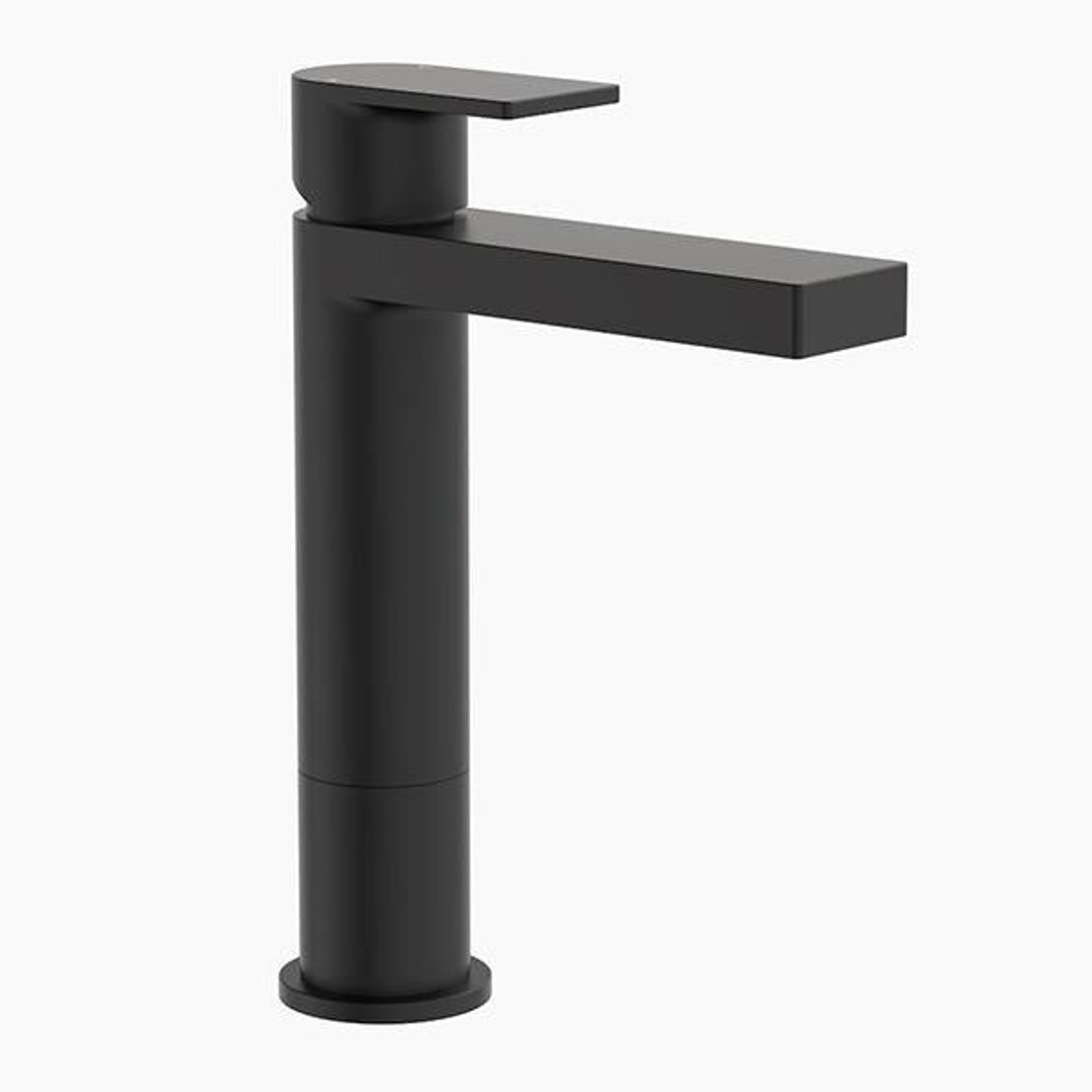 Clark Round Square Tower Basin Mixer - Matte Black