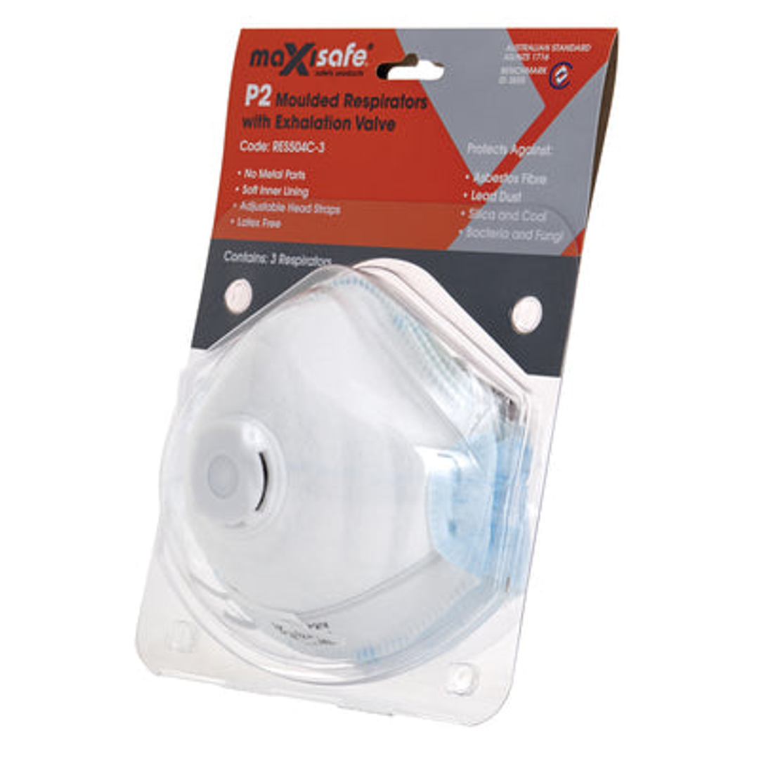 Maxisafe P2 Respirator Mask With Valve (3 Pack)