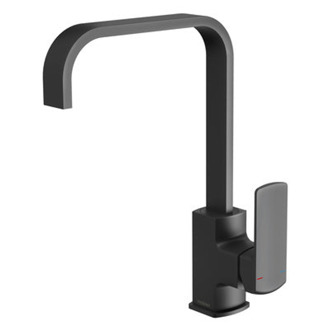 Phoenix Teva Sink Mixer 200Mm Squareline Matte Black 152-7340-10