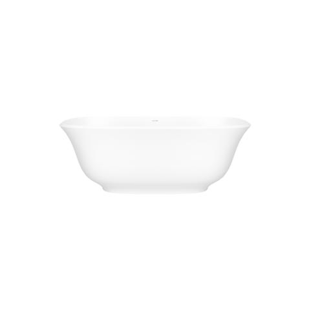 V+A Amiata Matte Stone Freestanding Bath No Overflow Quarrycast White Matte 1645mm