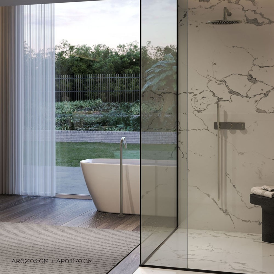 Streamline Arcisan Round Brass Shower Head 300mm Brushed Nickel