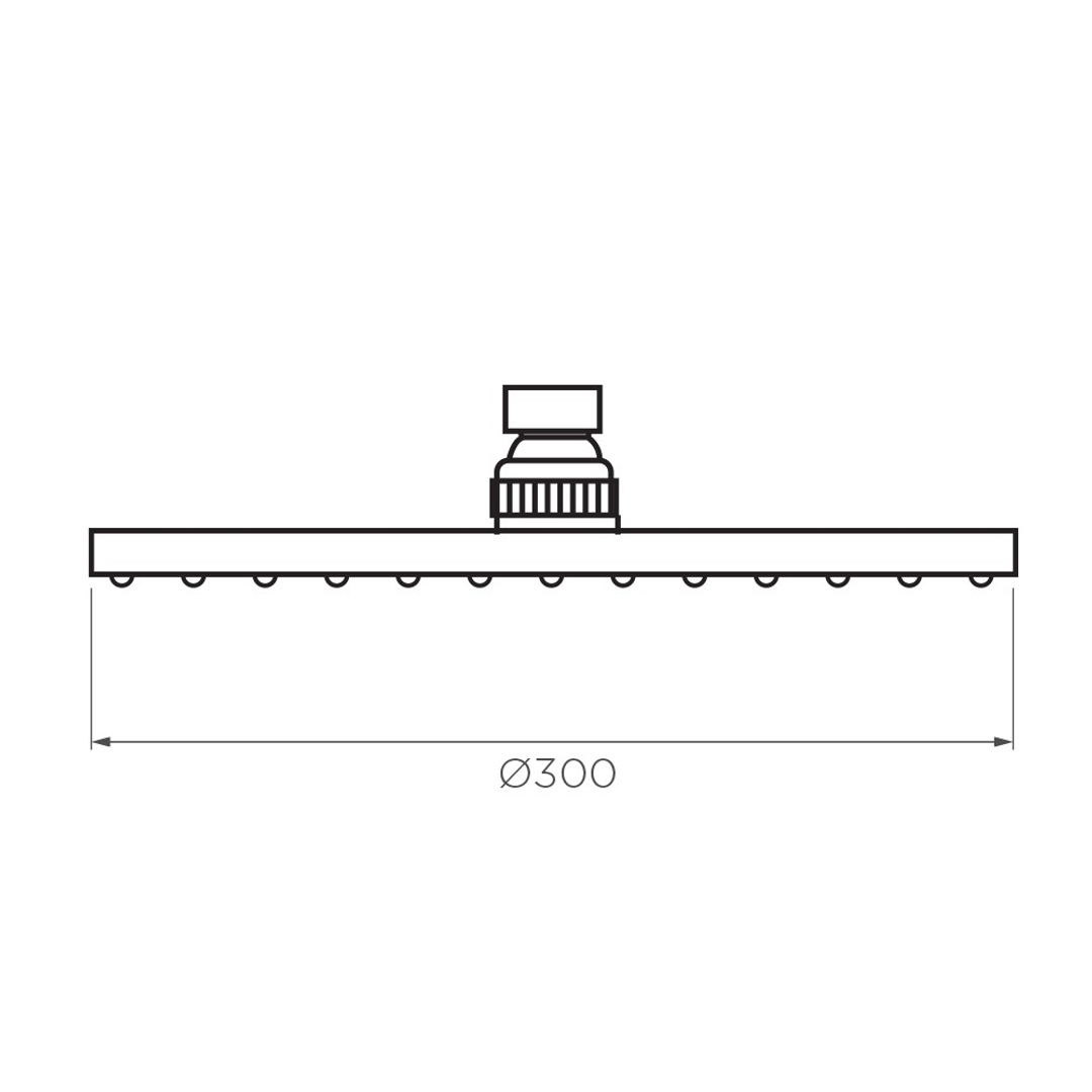 Streamline Arcisan 300mm X 8Mm Brass Round Shower Head_Brushed Iron Pvd
