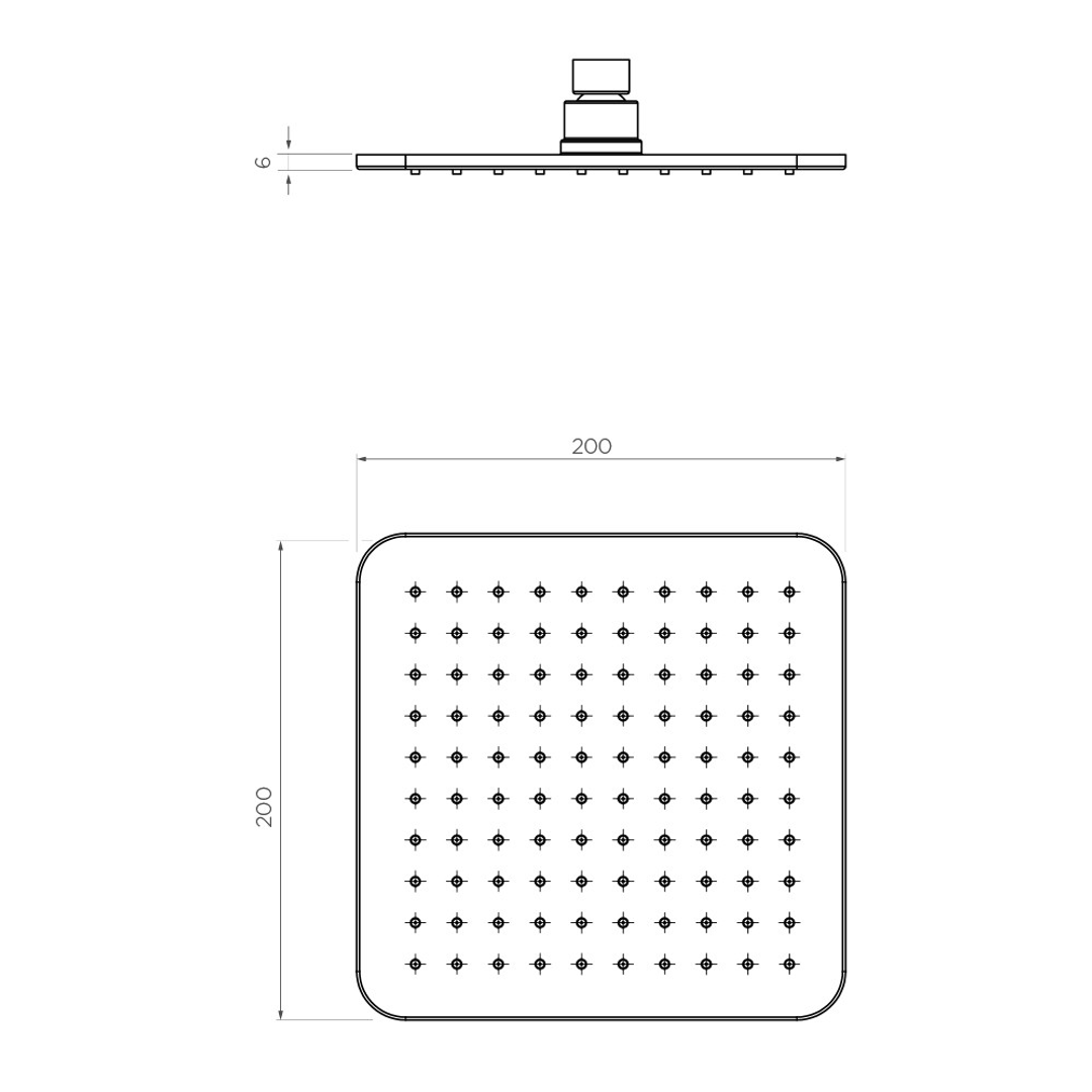 Streamline Arcisan 200 X 200 Shower Head Brushed Gun Metal