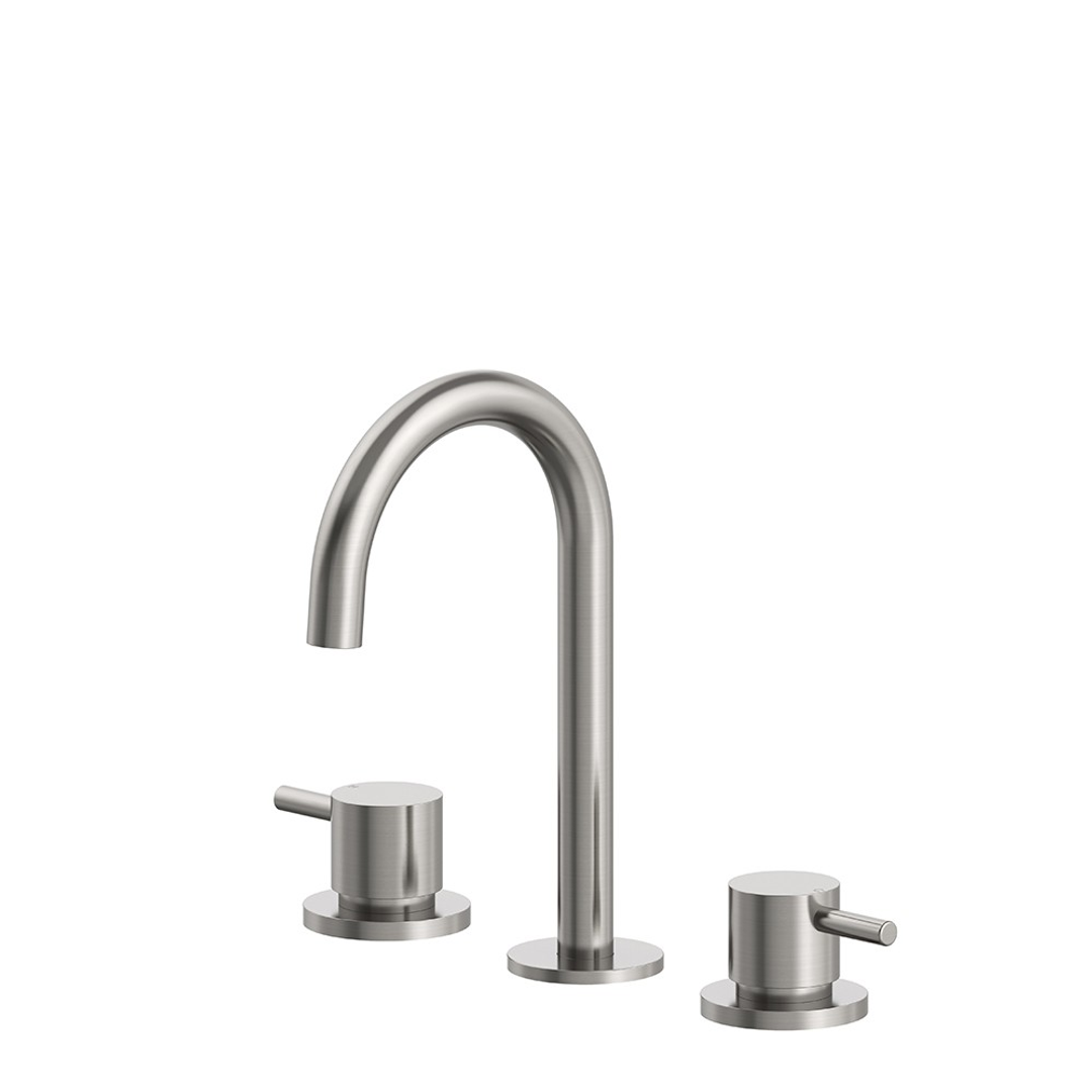 Streamline Axus Pin 227 X 127Mm Arch Spout Basin Set Brushed Nickel