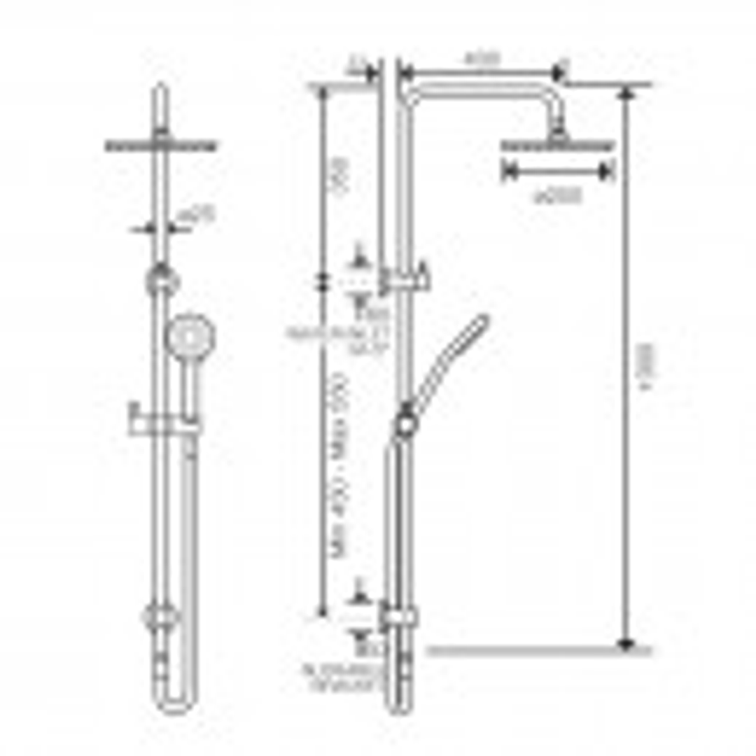 Streamline Axus Shower Column with Handshower Top Diverter - Rose Gold