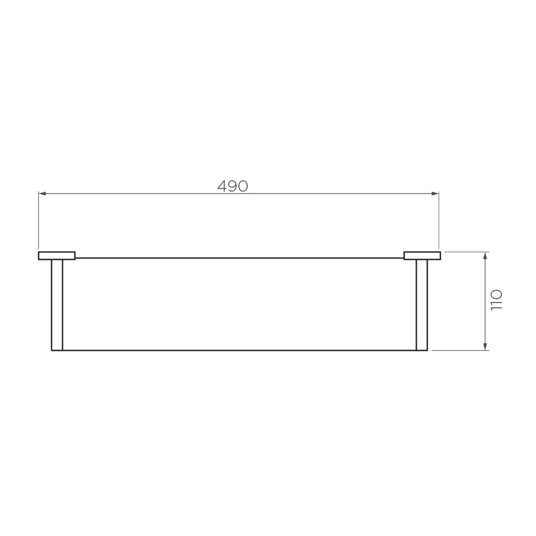 Streamline Axus Glass Shelf 49cm - Chrome