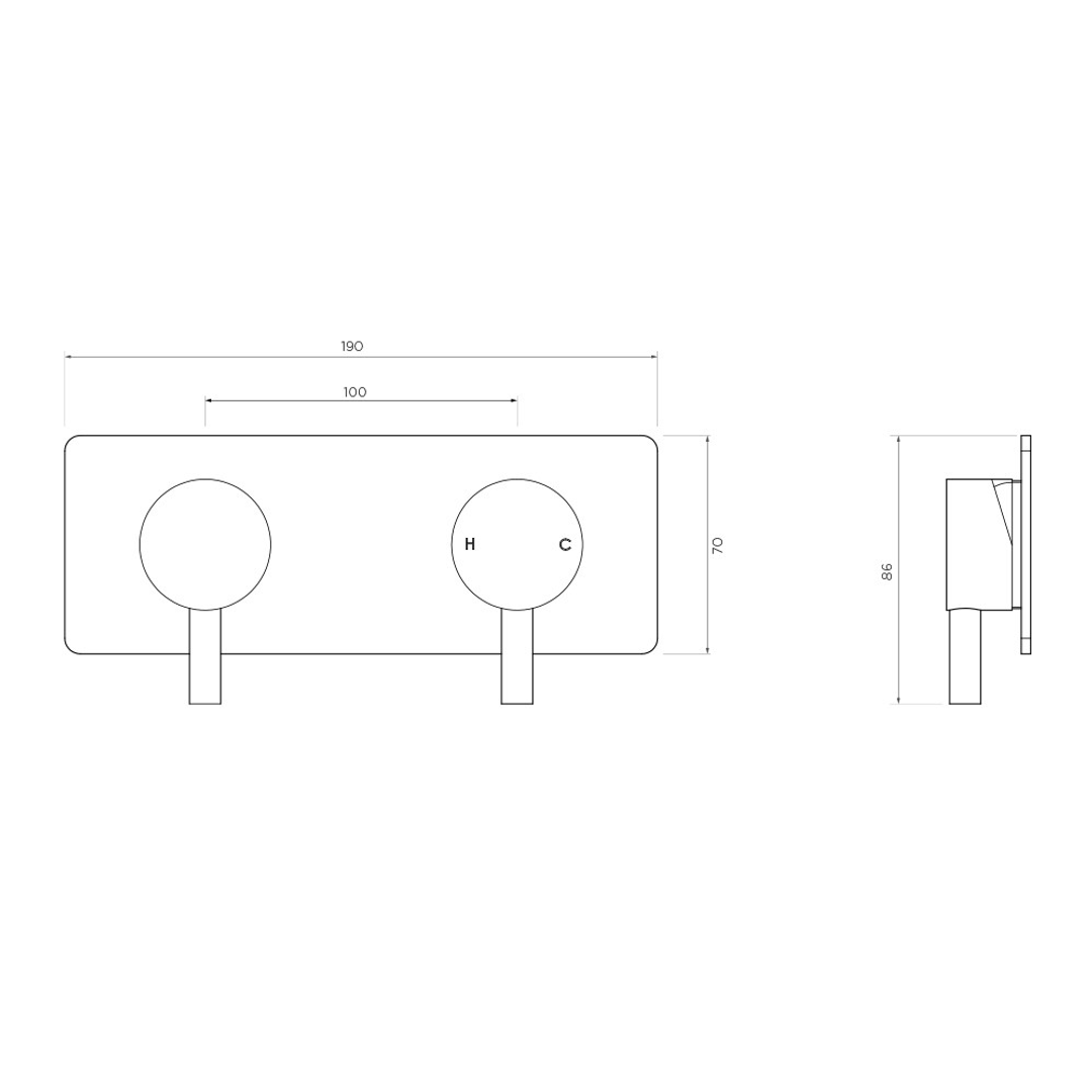 Streamline Axus Pin 3W Divert Showr/Bath Mixer Ext Part Brushed Brass
