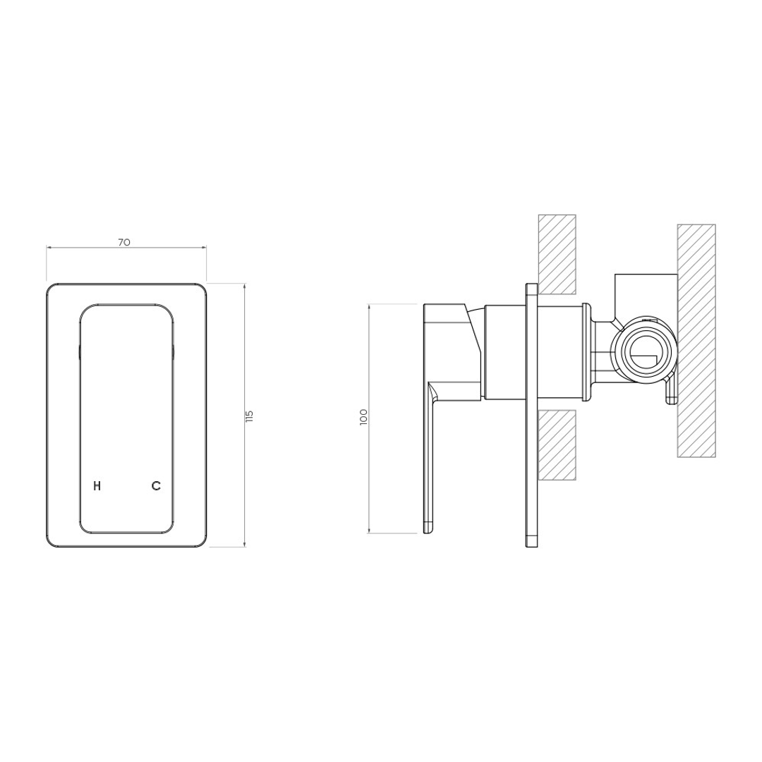 Streamline Eneo Shower Or Bath Mixer Ext Part Only Brushed Nickel