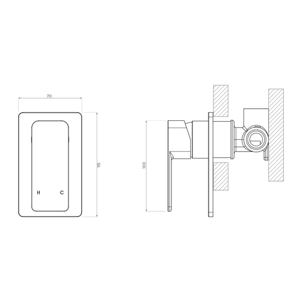 Streamline Eneo Shower/ Bath Mixer Ext Only Chrome
