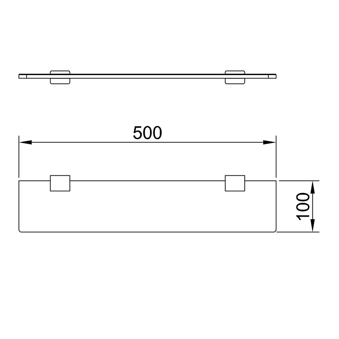 Streamline Arcisan Eneo Glass Shelf 50cm - Chrome