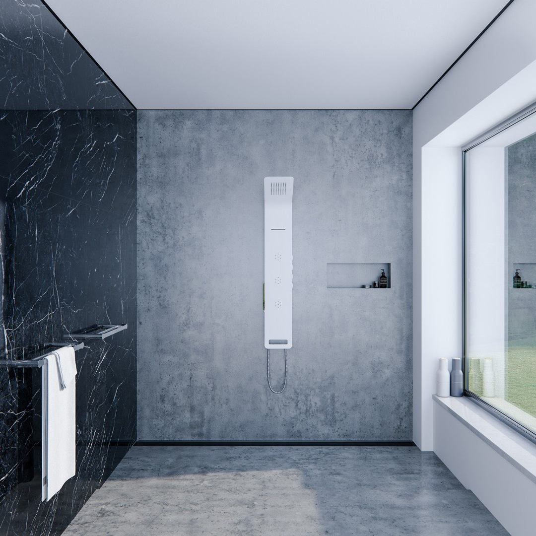 Streamline Synergii Shower Panel Right Side Operation Retrofittable - White