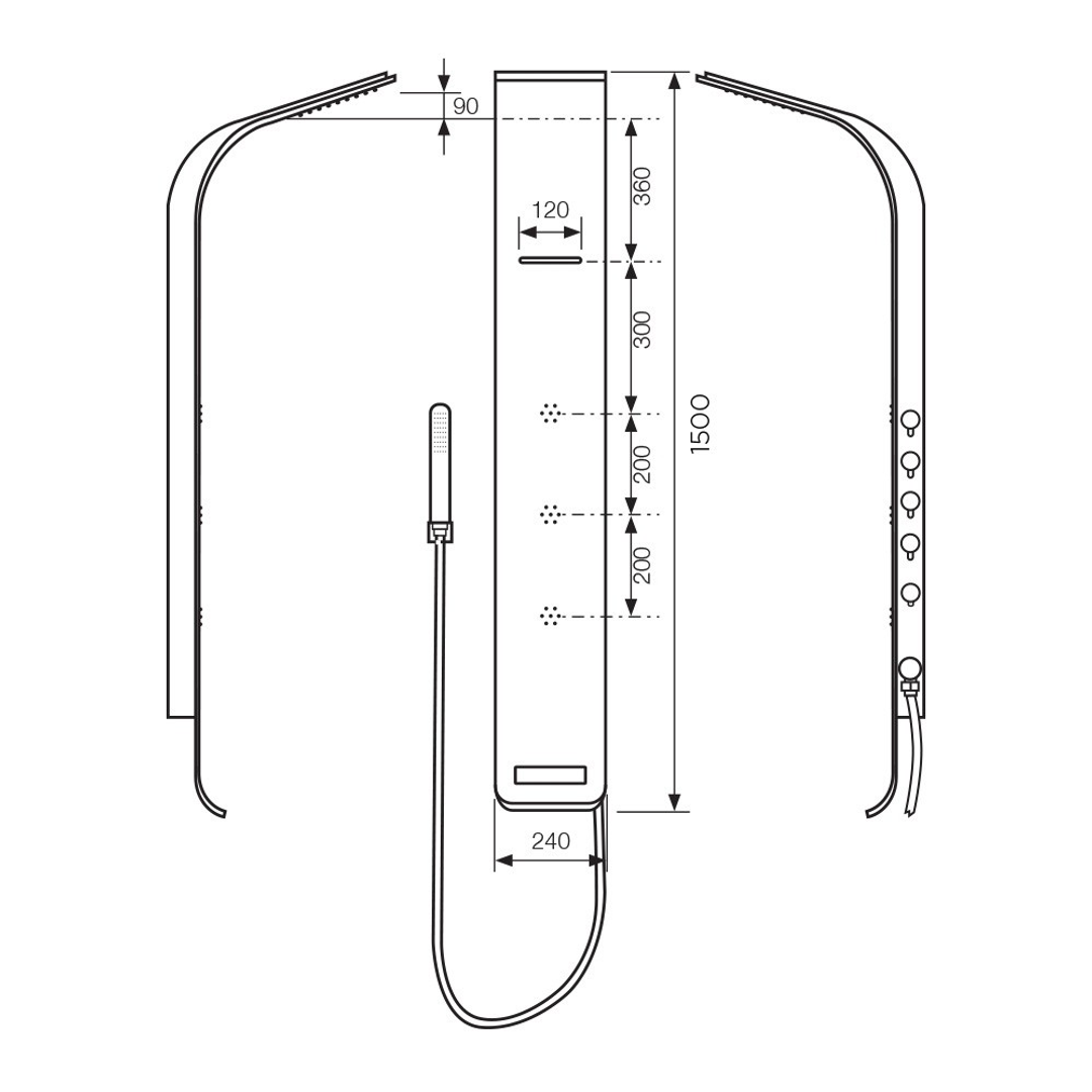 Streamline Arcisan Synergii Shower Panel - Black