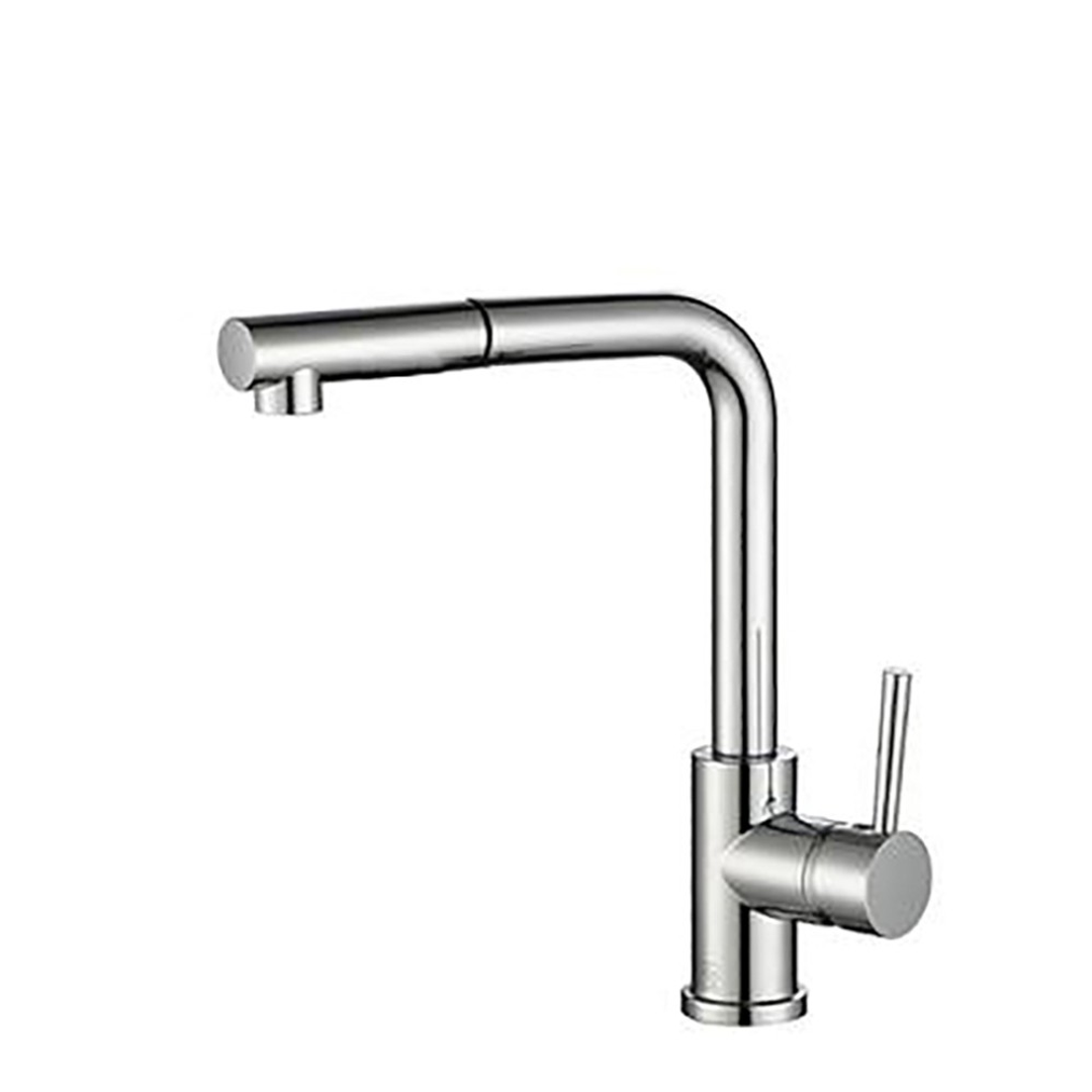 Streamline Axus Pin Lever Pull Out Spray Sink Mixer Brushed Iron