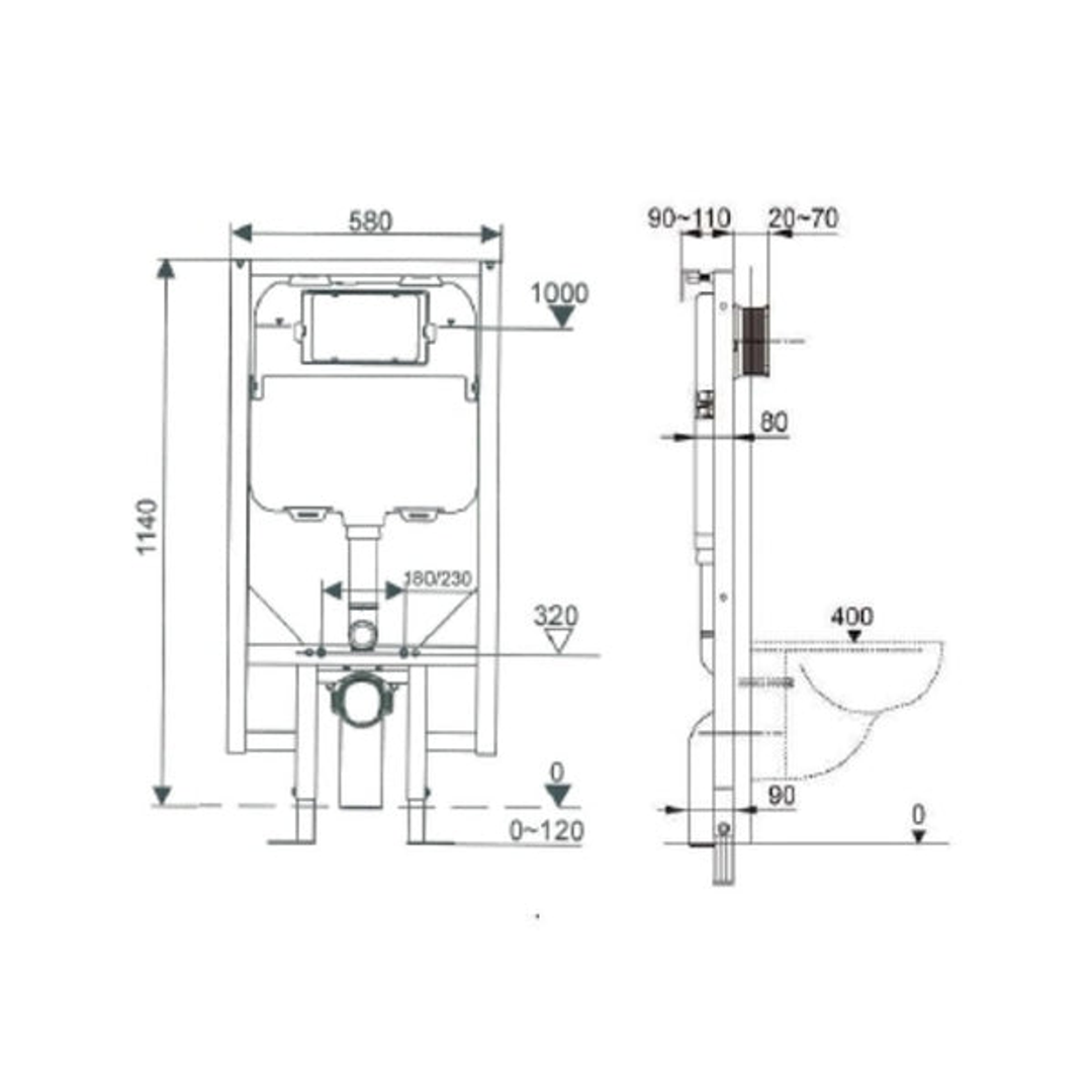 TOTO Axent Wdi Consealed Cistern With Frame Q732-0101-A1