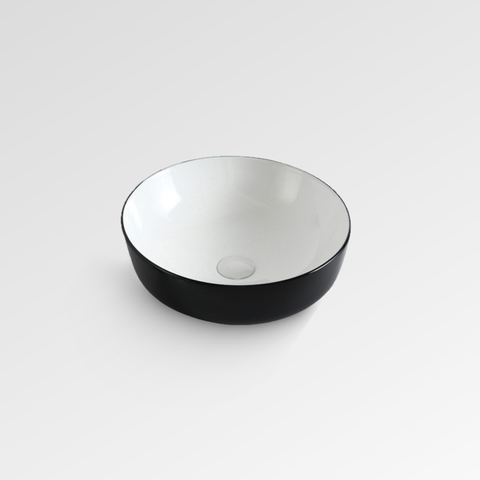 Innova Fine Black & White Round Vessel Basin B-1090Bw