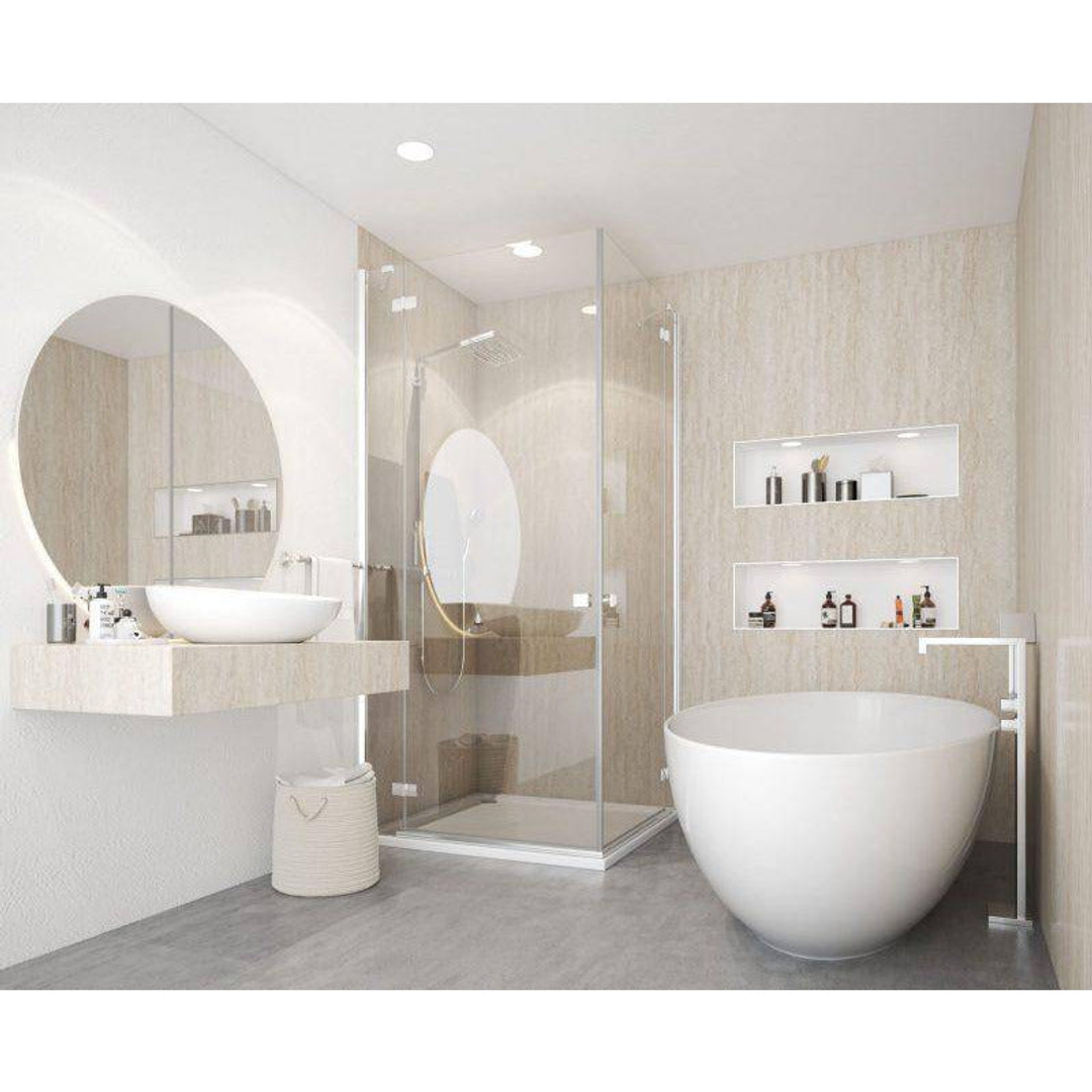 Mr. Wet Wall Travertine Matte Wall Panel 2400X1000X10Mm