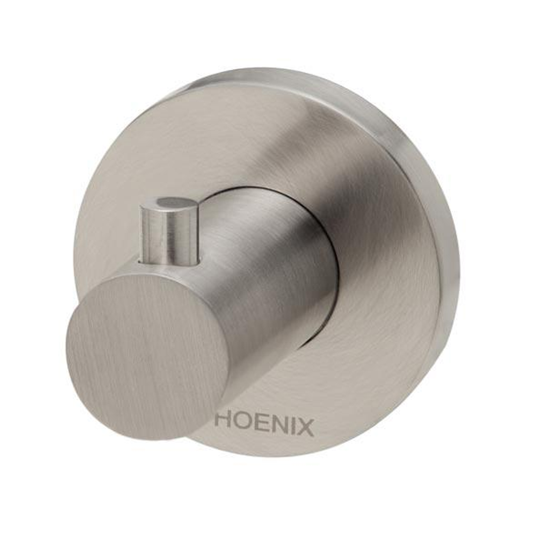 Phoenix RadII Robe Hook Round Plate Brushed Nickel