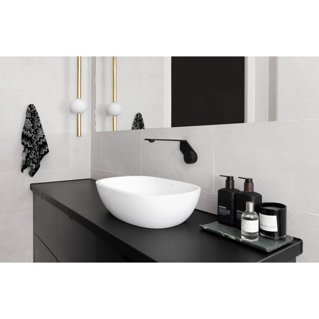 Phoenix Axia Wall Basin/Bath Mixer Set 200mm Matte Black