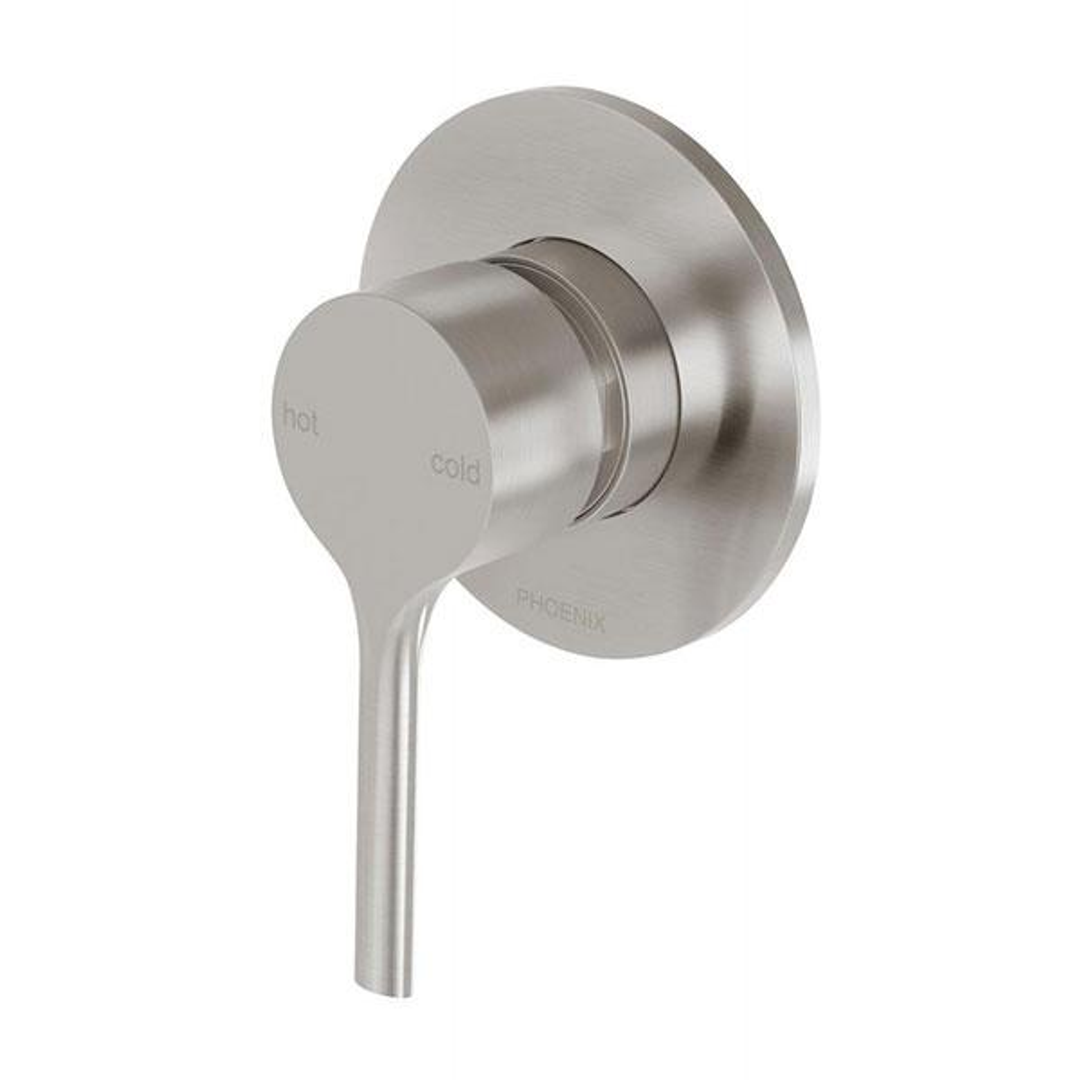 Phoenix Vivid Slimline Oval Shower/Wall Mixer - Brushed Nickel