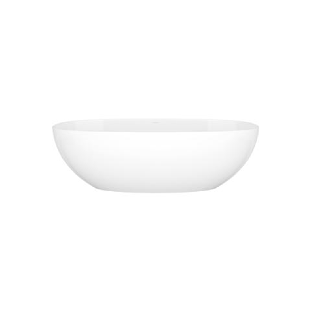V+A Barcelona 3 Freestanding Bath With Void No Overflow Quarrycast White 1800mm