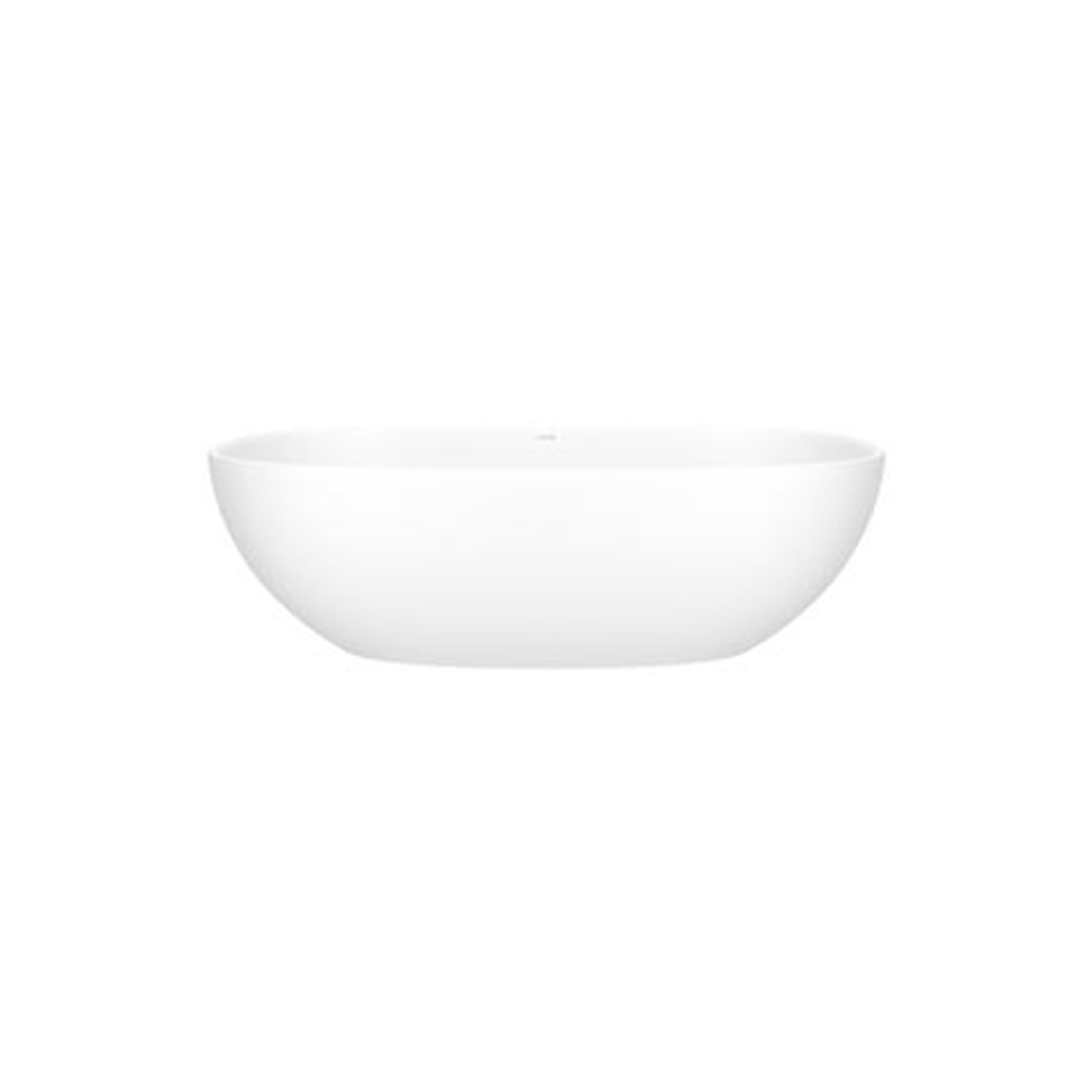 V+A Barcelona Freestanding Bath No Overflow Quarrycast White 1785mm