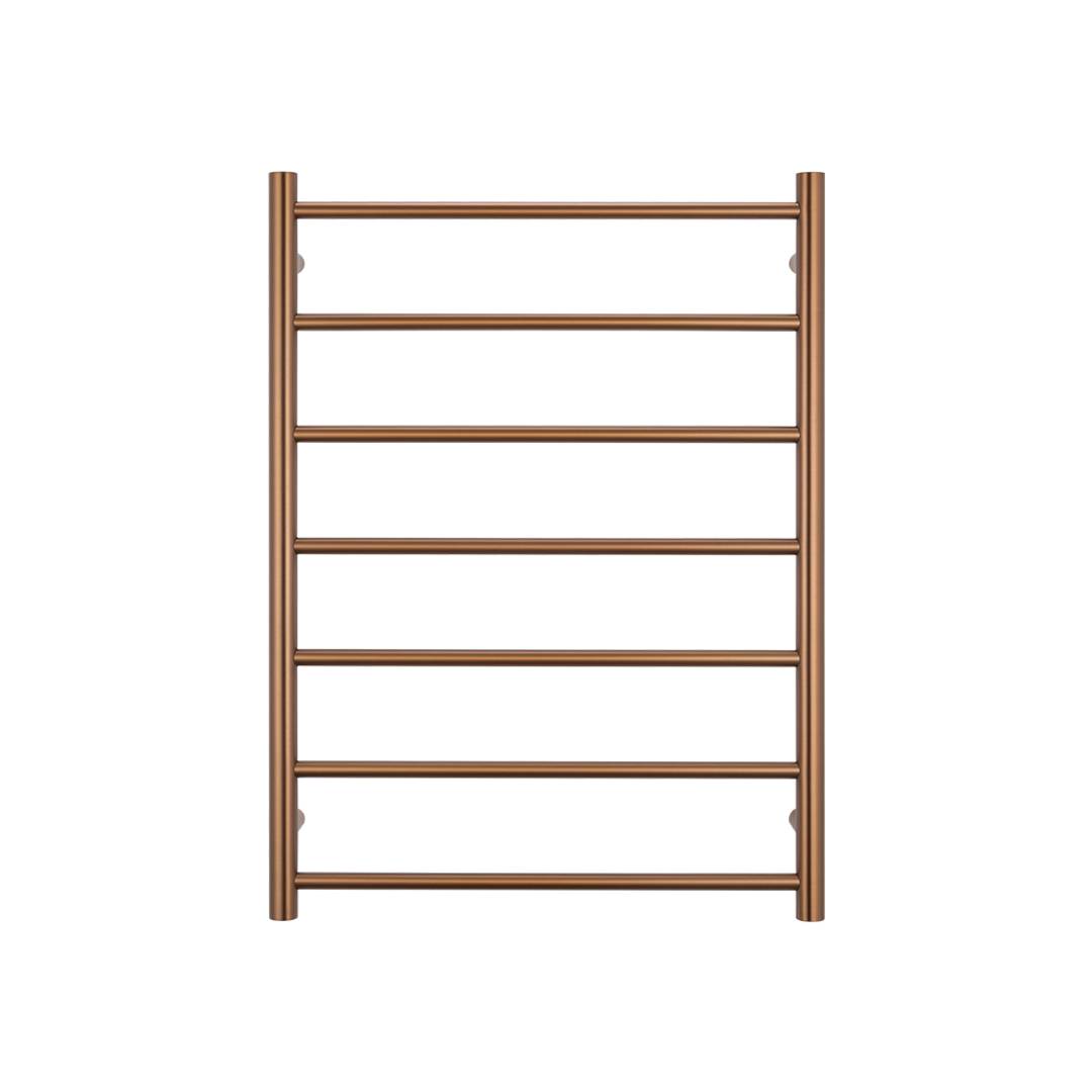 Radiant Brushed Bronze 600 X 800Mm Round Heated Towel Rail Left