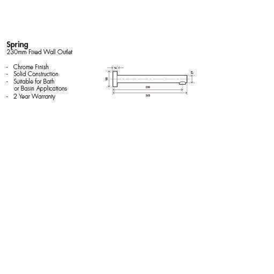 Aspire Spring Bath Outlet 230mm  Chrome