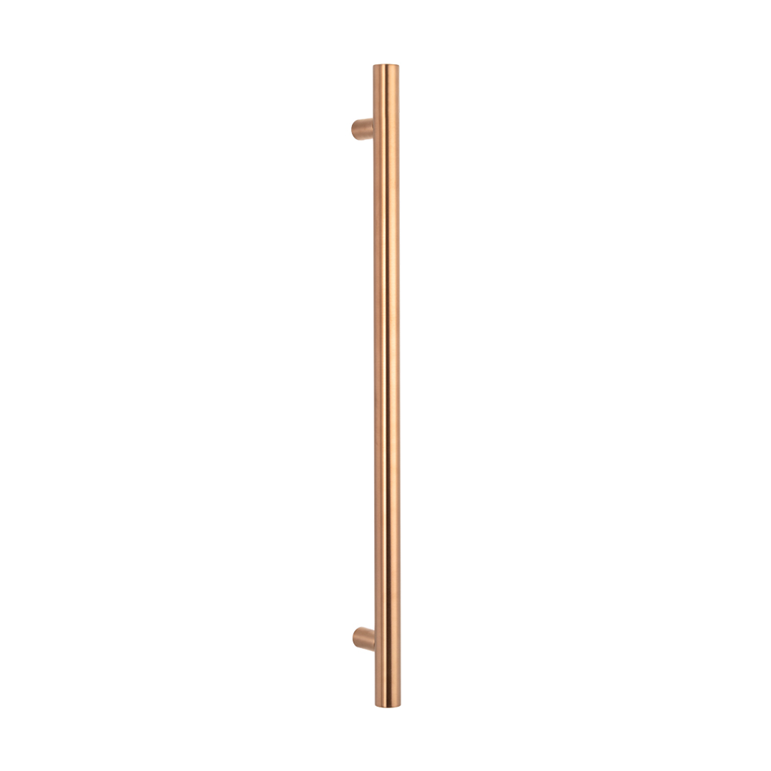 Radiant Brushed Copper Vertical 950Mm Round Non Heated Single Bar Towel Rail
