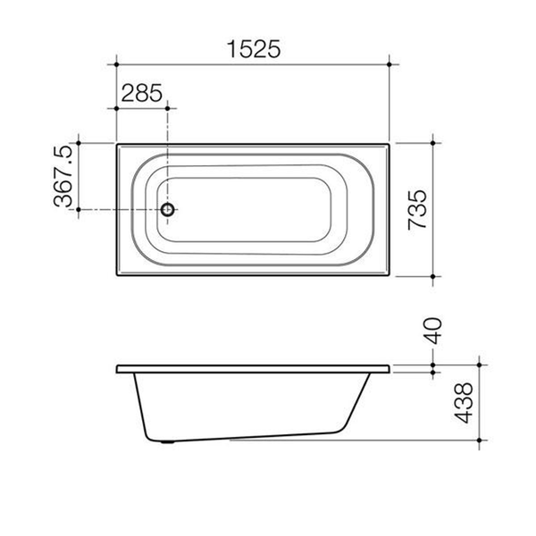 Luna 4Tf Bath By Caroma 1675mm