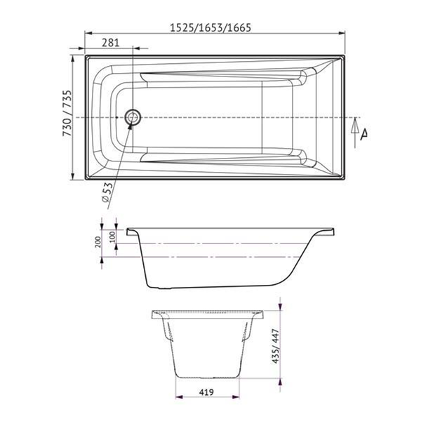 Novara Island Contour 12 Jetss White 1650mm