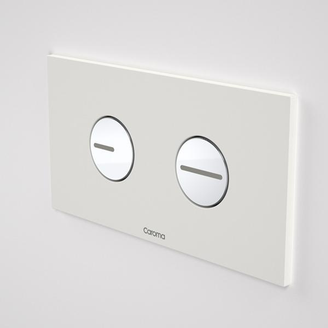 Caroma Invisi Series II Round Dual Flush Plate & Buttons - White