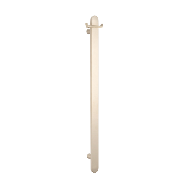 Radiant Brushed Nickel Flat Profile Vertical 930Mm Non Heated Single Bar Towel Rail