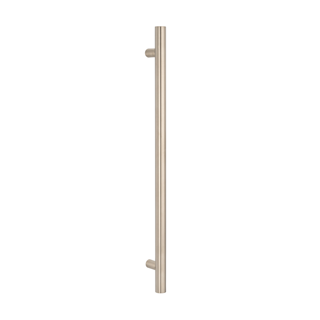 Radiant Brushed Nickel Vertical 950Mm Round Non Heated Single Bar Towel Rail
