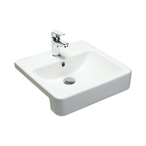 Argent Evo Semi Recessed Basin 1Th White