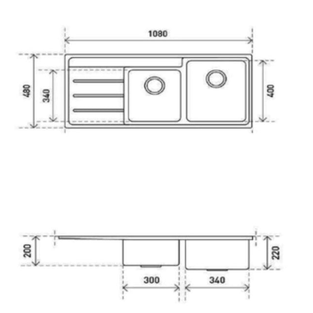 Aspire Unity 1&3/4 Lh Bowl 1080 X 480 S/Steel Sink