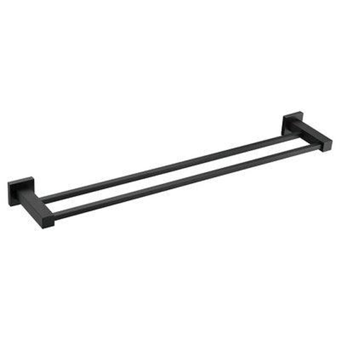 Aussie Life Square Double Towel Rail 600mm Matte Black Ch-6048