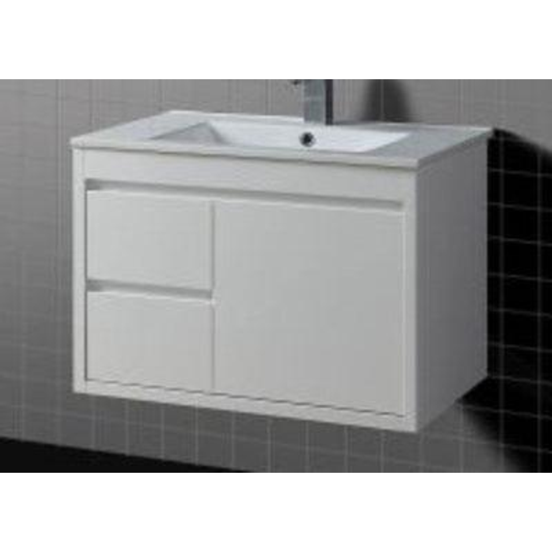 Aussie Life Wall Hung Vanity 750mm 3Th Lh Drawers Jwd-750-3Th-L