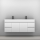 BARGO VANITY 1500MM DOUBLE BOWL HAVEN POLYMARBLE TOP  WALL HUNG(TIMBERLN P#:B152HW)