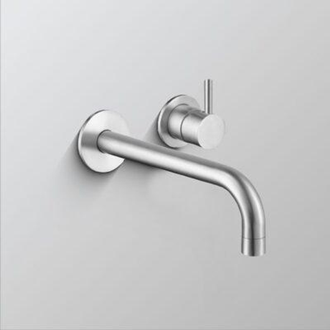 Bestlink New York Wall Mounted Bath Mixer Set 200mm Reach Spout Brushed Nickel