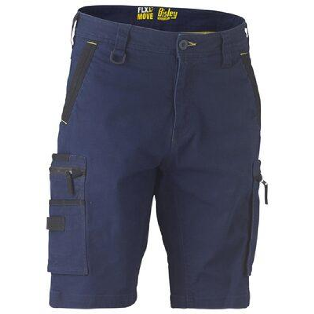 Bisley Flex&Move Stretch Zip Cargo 10 Short Navy - Modern Fit 3Xl (107)