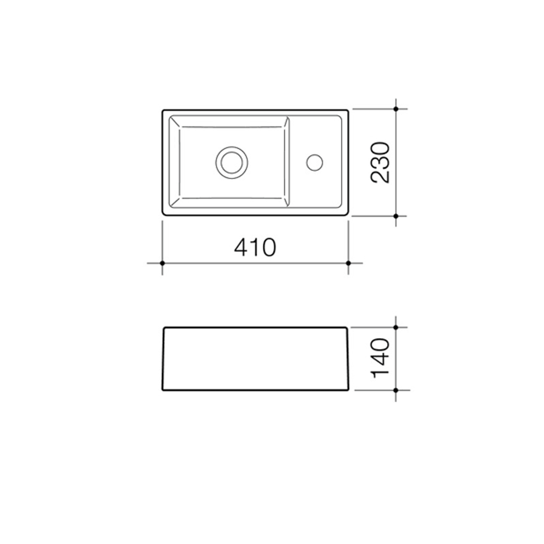 Caroma Teo 410mm Hand Wall Basin