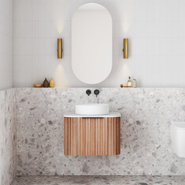 Cassa Design V-Groove Natural Oak or Walnut Wall Hung Vanity - Burdens Plumbing