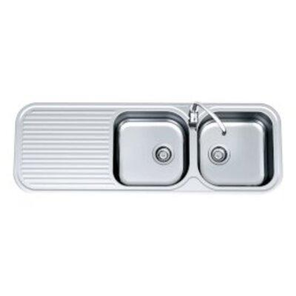 Clark S/S Sink Advance 3501F 1380X480 2 Bowl 1 Tap Hole Right