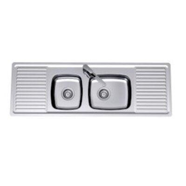 Clark S/S Sink F/Line 2010F 1386mm Centre 1.5 Bowls  3 Tap Hole