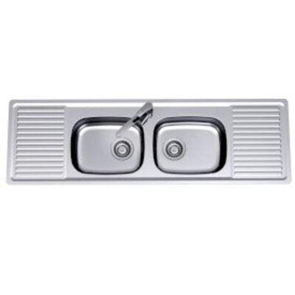 Clark S/S Sink F/Line 3007F 1538mm Dbl Centre Bowls  1 Tap Hole