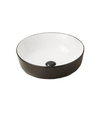 Innova Fine Black & White Round Vessel Basin B-1090Bw - Burdens Plumbing