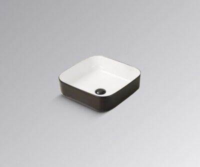 Innova Fine Black & White Square Vessel Basin B-1091Bw - Burdens Plumbing